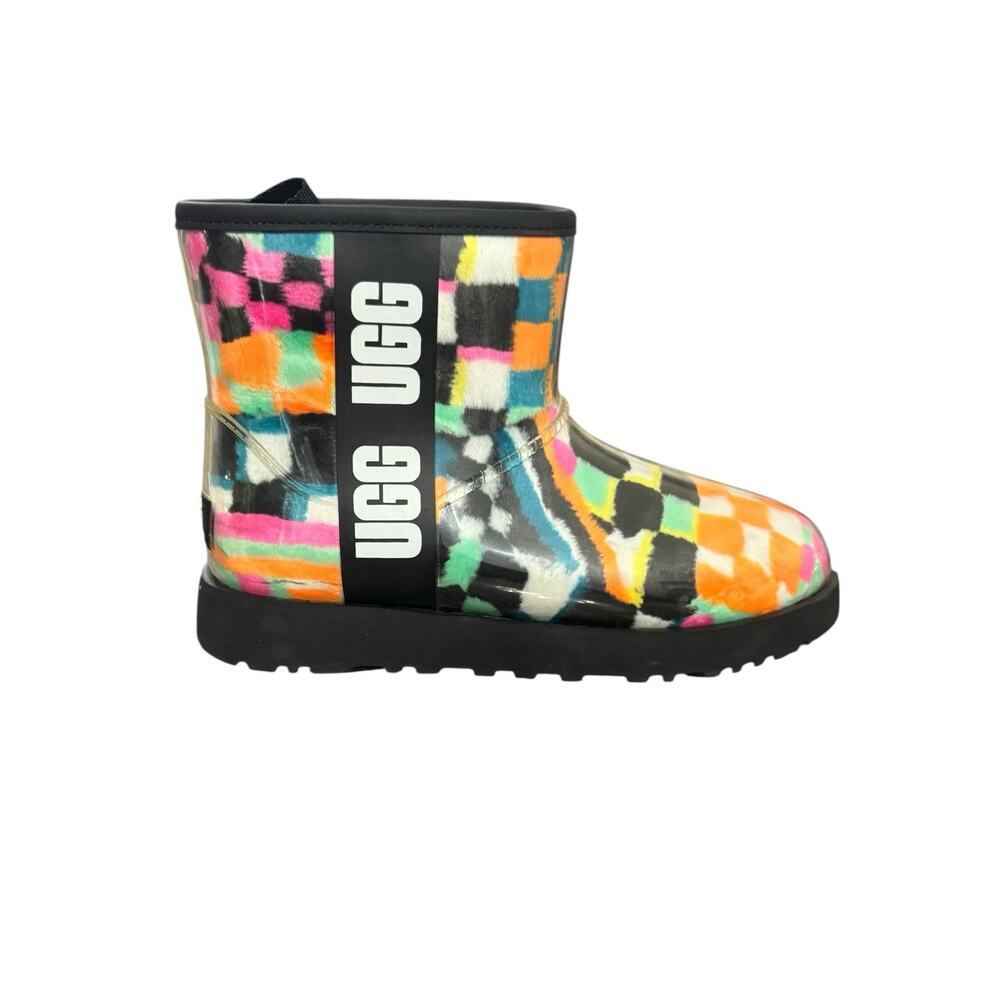 New! UGG Women's Classic Clear Mini Multi-Color Checkerboard Boots - Size 7 - Picture 7 of 16